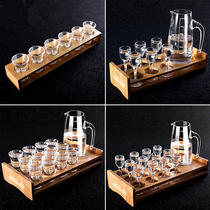 Glass bullet cup white wine cup small glass cup one sip of spirits cup holder cup holder with scale wine dispenser wine set