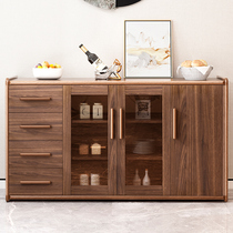 New Chinese style sideboard wine cabinet integrated against the wall net red solid wood cupboard kitchen household multi-functional restaurant tea cabinet