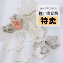 Maple Leaf Silica Gel Texture Press Mold Zhou Yis Engraving Bunk Sugar Art Turned Sugar Surface Plastic Lily Leaf Food Grade Mold