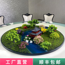 New Chinese hotel table turntable decoration decoration miniature art landscape restaurant round table flower round table flower