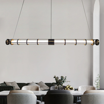 2021 new modern minimalist long living room dining room with terrace chandelier American designer Musical Dining Bar