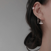May the world peace personality anti-war earbone ear buttoning through body 925 pure silver tapered cosmic earrings woman