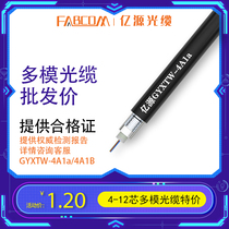 Yiyuan GYXTW-4A1a center beam tube type light armor National standard four-core outdoor multi-mode cable 2 core 6 core 8 core 12 core telecommunications fiber optic cable 8 mm 4 core telecommunications network cable construction