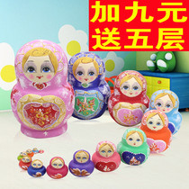  Matryoshka Russian 15-layer pure hand-painted childrens educational toy Basswood 15-layer characteristic handicrafts