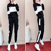 Tide brand CVY Sports Leisure set women spring and autumn 2021 New overalls running clothes fashion sweater two-piece set