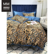 BAO WEN pure cotton 80 Zigong satin long suede cotton digital printed four sets spliced fashion whole cotton 1 8m bedding