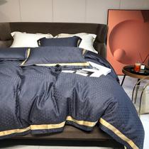 Pure cotton four-piece set 100 cotton light luxury autumn and winter 100 European high-end thick simple sheets duvet cover bedding