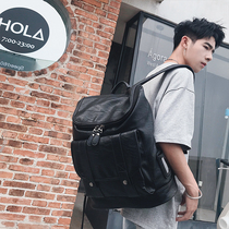 Hong Kong IT new large capacity backpack mens bag fashion backpack student bag computer bag leather backpack