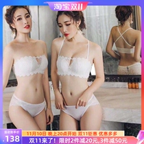 CBW underwear set womens bra gathers small chest strapless sexy lace beauty back collection vice milk breathable