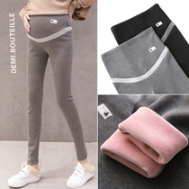 Pregnant Woman Beats Bottom Pants Autumn Winter Plus Suede Thickened 2020 New Outwear Long Pants 90% Pants Fashion Pregnant Woman Pants Korean Version