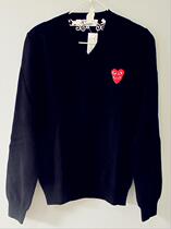 Japan Chuanjiu Pau Ling CDG Red Folded Hearts V Collar Jacket Hooded Sweater Sweater Sweater Beijing Spot