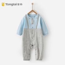 Baby Tai Chung and Autumn 3 - 18 months Baby and young childrens clothes male and female baby fake two clam clothing round collar