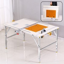 Portable dust-free decoration accessories trimming machine foldable woodworking stage rail indoor push saw table bracket circular saw