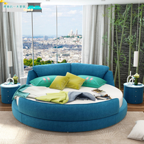 Large round bed-shaped double French European princess sleeping couple 1 8 m 2 girl modern minimalist childrens fabric wedding bed