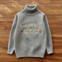 Girls' high-collar sweaters Children's thickened sweaters Girls' 2023 new bottom shirt autumn and winter pure cotton coat