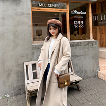ALIN custom large size double-sided tweed coat women autumn and winter 2019 New loose thin foreign style long woolen coat