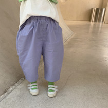 Brief Han version of the new paddie childrens clothing Childrens autumn casual pants neutral pure color radish pants male baby loose outer pants
