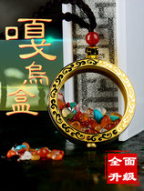 Garu box pendant customized Nepal large Tibetan transparent corrugated mantra portable amulet hollow pendant