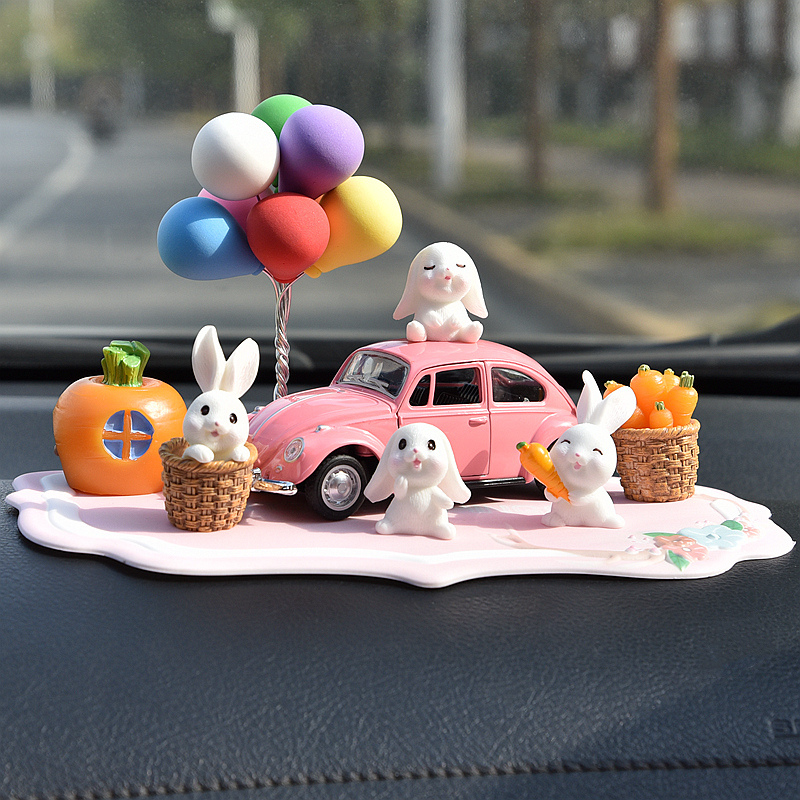 Car Creative Pendulum Pieces Cartoon Cute Rabbit Car In-car Interior Control Desk Small Decorative Paparazzi