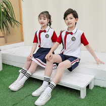 Childrens kindergarten suit spring and summer yellow and red color matching sports new garden clothes sportswear childrens primary school school uniform