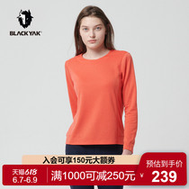 BLACKYAK Bleiac Lady with long sleeve round collar T-shirt for daily casual soft blouses FCW510