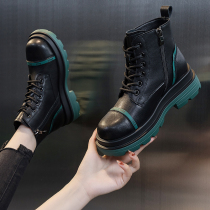 Martin boots womens summer style 2022 new summer fashion thick bottom thick heel thin genuine leather single boot spring autumn short boots