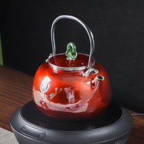 Chengyi sterling silver pot 999 Magnolia copper bag silver lifting beam pot boiling water foot silver hand craftsmanship craftsmanship craftsmanship teapot