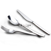 Han Style Thickening 304 Stainless Steel Knife Fork Spoon Three Sets Thickened Upscale Steak Knife Fork Spoon Long Handle Comfort