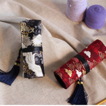 Love hook handmade Museum custom fabric crochet storage bag portable hand knitting tool set straight needle loop Needle storage