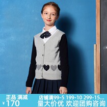 Eaton Ghost school uniform British College England heart-shaped girl long sleeve V-neck cardigan college sweater 15M219