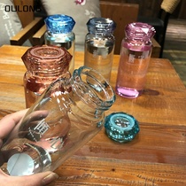 Diamond Glass Cup Schoolgirl Personality Trends Creativity Korea Shake Soundnet Red Water Cup Ins heat resistant art mug