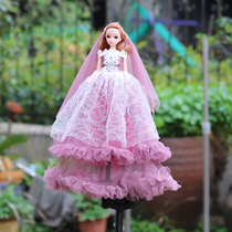 Big tailed gauze dress cute doll Princess can take off doll dress up wedding bride big tail girl school gift