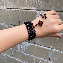 Indias new leaflet rosewood buddha beads 08 old material high oil dense rosary hand string material bracelet mens and womens round beads