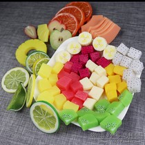  Simulation fruit plastic slices lemon slices Watermelon slices fake cherry decoration photo props Orange slices dragon fruit pieces
