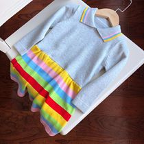 Girl Rainbow Sweater Skirt Baby base shirt Small-12 28