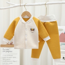 Newborn baby clothes spring autumn and winter suit split padded warm pajamas cotton baby spring jacket