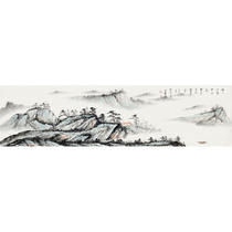 New song bao shen 1 8 meters the gu yi landscape of hand-painted painting landscape painting living room study decorate calligraphy and painting