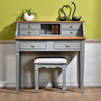 American solid wood desk stool combination with bookshelf Mediterranean style furniture bedroom Nordic desk writing desk