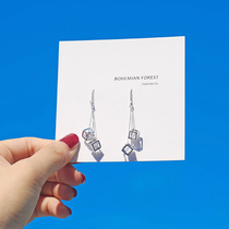 South Korea Super fairy temperament s925 Sterling Silver Water Cube Earrings female hollow zircon earrings long tassel geometric earrings