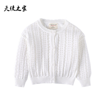 Children Knit Air Conditioning Shirts 2021 Spring Dress New Girl Princess Jacket Cloak Baby Hollowed Out Sunscreen
