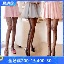 Japanese black stockings summer thin lace JK socks womens ultra-thin sexy dark jacquard base pantyhose