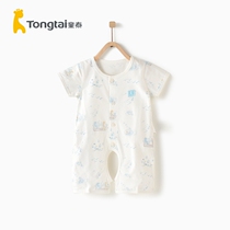Tong Tai 2020 Baby Clothes Spring Summer Short Sleeves Open Crotch Khays 3-18 Month Men And Women Baby Pure Cotton One-piece Clothes