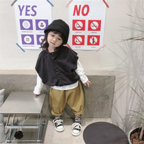 Childrens suit Korean Spring and Autumn New Girls vest boy waistcoat waistcoat baby radish pants two-piece set