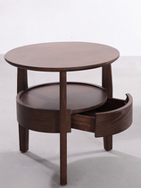 Bedside table modern minimalist bedroom round small side few Nordic solid wood creative storage corner with drawer round a few