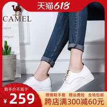 Camel Camel Women Shoes 22 Spring New Genuine Leather Casual Shoes Han Edition Womens Single Shoes Inside Heightening Little White Shoes