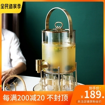 Home Large Capacity Cold Kettle With Tap Glass High Temperature Resistant Suit Cool Tea Coke Barreled Water Kettle Zakers
