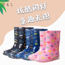 Childrens rain shoes non-slip boys and girls kindergarten water shoes flash spring and summer cute children waterproof baby rain boots