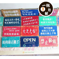 Retro creative wood listed cafe shop Wall Wall pendant home living room decoration wall decoration