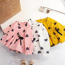 Girl 2022 new Korean version shirt Spring and autumn clothes woman baby long sleeve shirt medium and small baby baby foreign air cardio-boomer