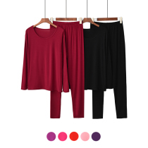 Womens autumn and winter underwear set Couple Modal thin stretch autumn clothes autumn pants large size slim pajamas